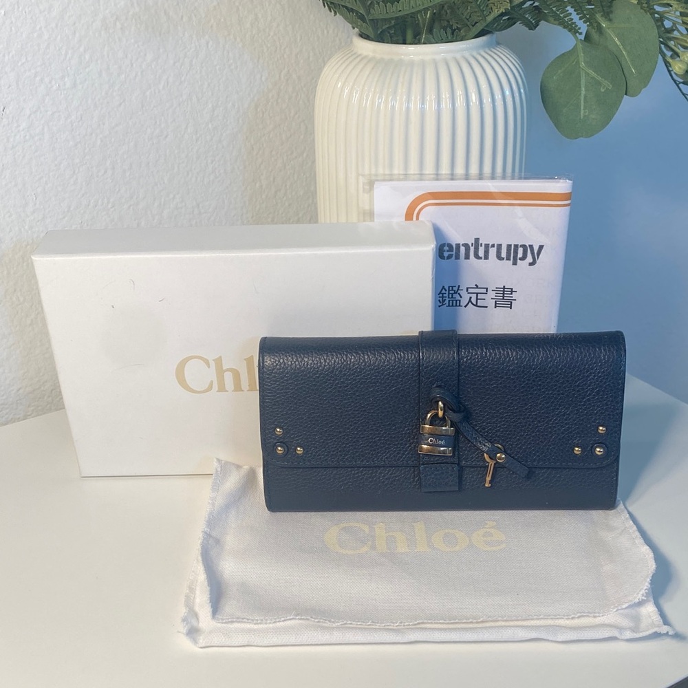 Chloé Paddington Pebble Leather Wallet Box, Dusty COA